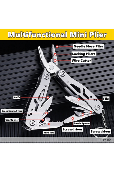 Choice3 S silvery Pocket Mini Pliers Screwdriver Folding Small Multitool Open...