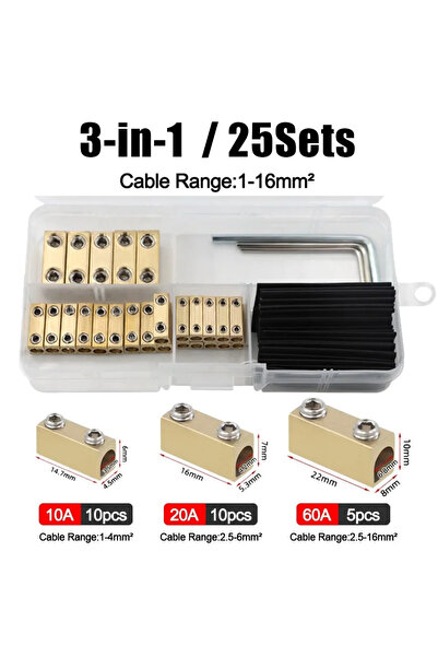 choice2 Set1 10/20Sets Brass Terminal Block with Heat Shrink Tubing 10/20/60/...