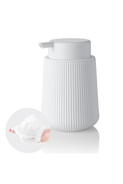 Choice3 320ml WHITE Modern-style matte black striped foam soap dispenser for ...