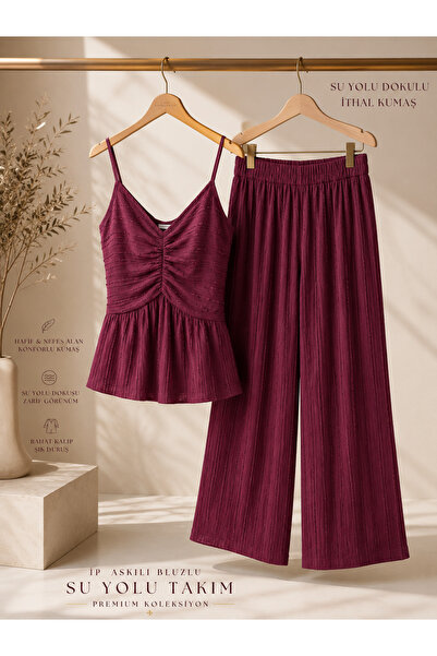 Parkur Rope Strap Blouse Waterway Set – Plum