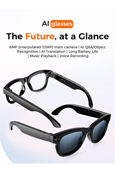 Domars AI Smart Glasses, 5MP HD Camera,26 Language Translation,WiFi/Bluetooth...