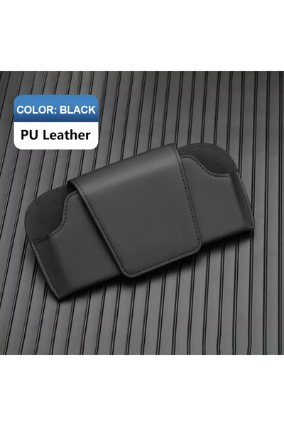 choice2 PU LEATHER black SEAMETAL Car Glasses Case Premium Suede/Leatherette ...