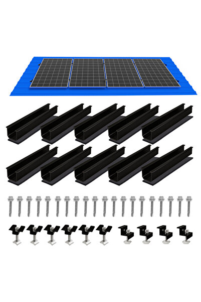 Choice 10pcs 10/6pcs Solar Panel Mounting Brackets Mid and End Clamps and Rai...