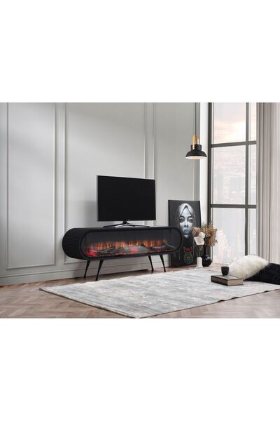 EVRENDEN SENA TV ÜNİTESİ ŞÖMİNELİ AHŞAP 160 CM