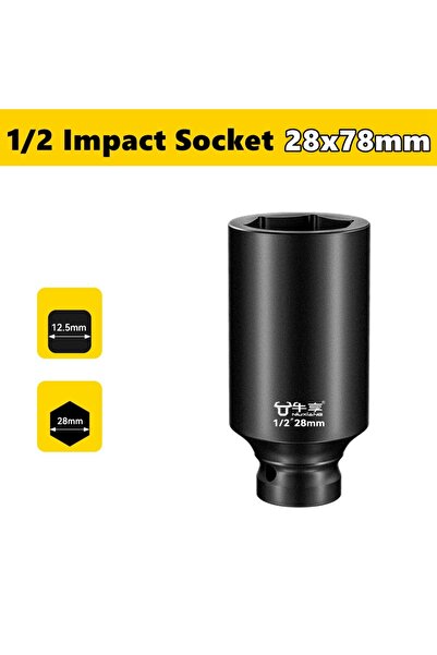 Choice18 28mm 8-28mm Impact Wrench Socket Square Driver Head 1/2" Impact Sock...