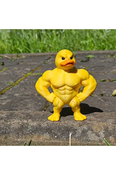 Choice 1pc pc Muscle Duck Statue - 3D Desktop Decor, Cute Bookshelf Whimsical...