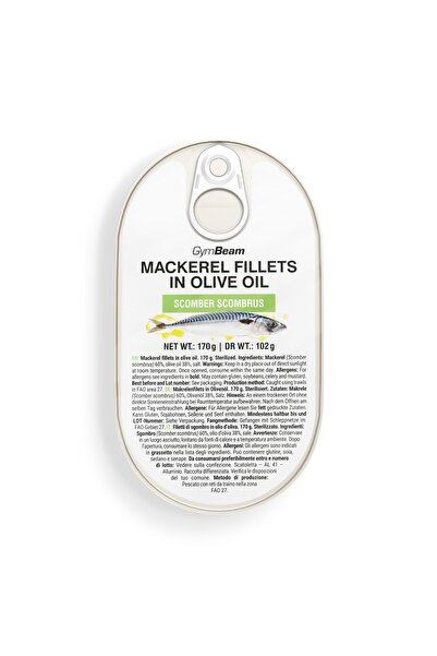 GymBeam Fileuri de macrou în ulei de măsline 170 g