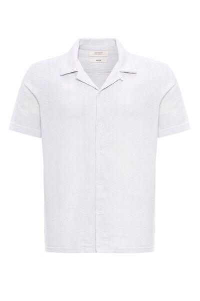 S13 Store Apaş collar knitted textured men's shirt