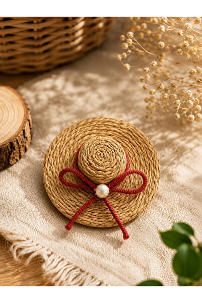 Handmade Rustic Hasır Şapka Magnet