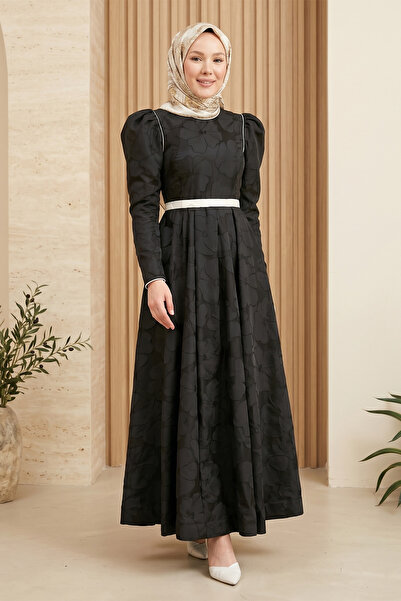 FERHEL Rochie de seară tip caftan din țesătură jacquard imprimată, cu fustă c...