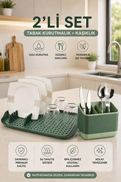 Stile Cucina 2’li Kurutmalık ve Kaşıklık Seti – Modern Mutfak Düzenleyici Bul...