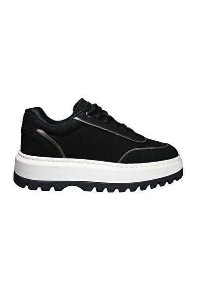 noka Women's Tirtikli High-Sole Textile Lace-Up Daily Sports Black
