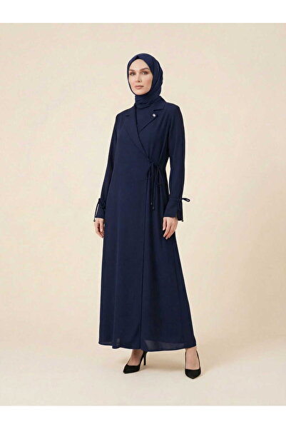 Beyza Giyim 9704 Ferace Ceket Yakalı Lacivert