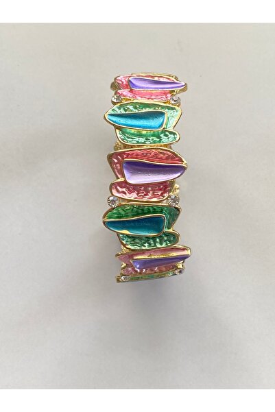 Ustaeller Steel Bracelet with Colorful Enamel, Adjustable Bracelet with Inter...
