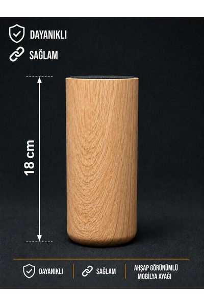 18 CM MOBİLYA AYAĞI PLASTİK AYAK - AĞAÇ KAPLAMA