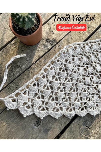 TrendYünEvi Hand Knitted Hair Bandana (Cotton Thread)