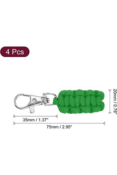 QUARKZMAN 4 bucăți Brelocuri cu fermoar din paracord pentru rucsacuri, corturi, bagaje rulante, valize, chei, jachete, verzi