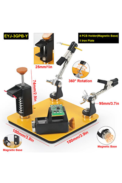 Choice1 EYJ-3GPB-Y NEWACALOXSoldering Helping Hands Third Hand Tool with Magn...