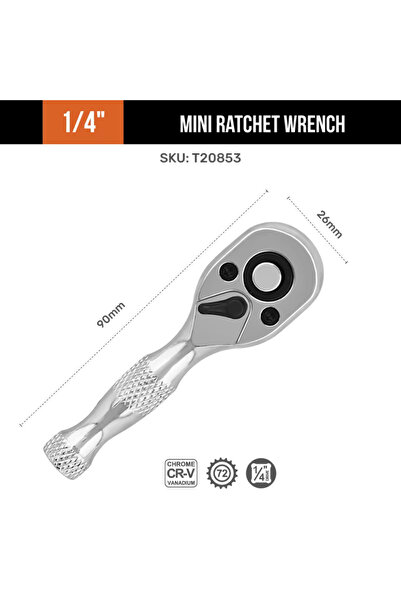 choice2 Yellow Hi-Spec 1/4 3/8 1/2 72 Teeth Quick Socket Mini Ratchet Wrench ...