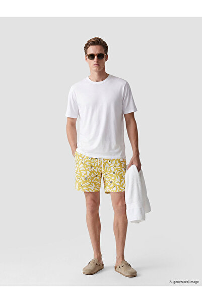LC Waikiki Nevavm Short Length Patterned Men's Swim Shorts with Difference