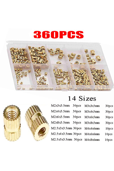 Choice 360 قطعة طقم صواميل نحاسية ملولبة M2-M4 M2 M2.5 M3 M4 M5 M6 M8 M10 قاب...