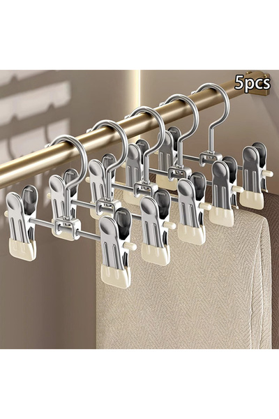choice2 A1 〔CC55〕5-pack Seamless Stainless Steel Trouser Rack Adjustable Stai...