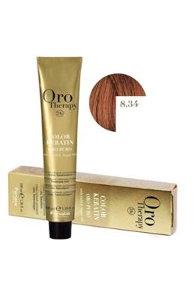 Fanola Vopsea Demi-permanenta Oro Therapy Color Keratin 8.34 Blond Deschis Au...