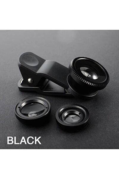 Choice1 Black 3in1 Fisheye Wide Angle Micro Camera Lens For iPhone Redmi 3IN1...