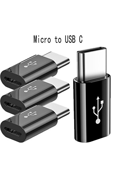 choice2 black 4pcs Micro/USB C Female To USB C/Micro Male Adapter OTG Convert...