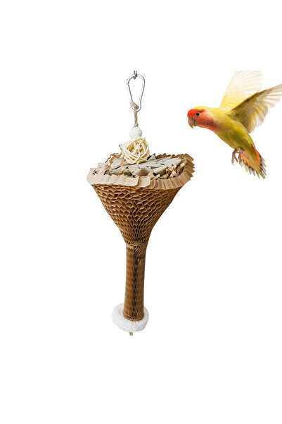 Choice Style A Parrot Chew Toy Natural Palm Leaf and Paper Roll Boredom Relie...
