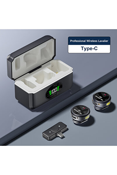Choice ميكروفون لافالير لاسلكي USB C - M8-SD صغير للاستخدام الخارجي مع علبة ش...