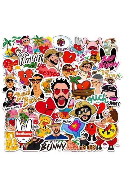 Choice 50pcs 50PCS Singer Bad Bunny Stickers Cartoon Graffiti Decals Decorati...