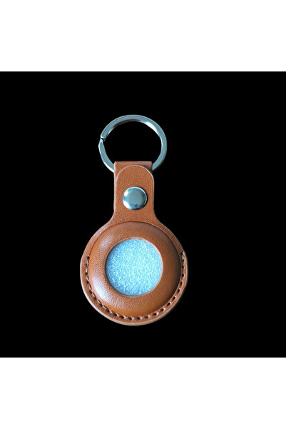Choice7 Brown PU Leather Case for Airtags Cover with Keychain Air Tag Holder ...