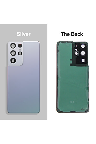 Choice1 غطاء خلفي فضي لبطارية S21 Ultra SM-G998B/SM-G998U مع عدسة الكاميرا