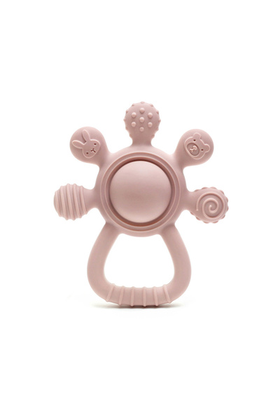 Choice3 Baby Pink Baby Silicone Teether Rattle Toys BPA Free Palm Design Chew...