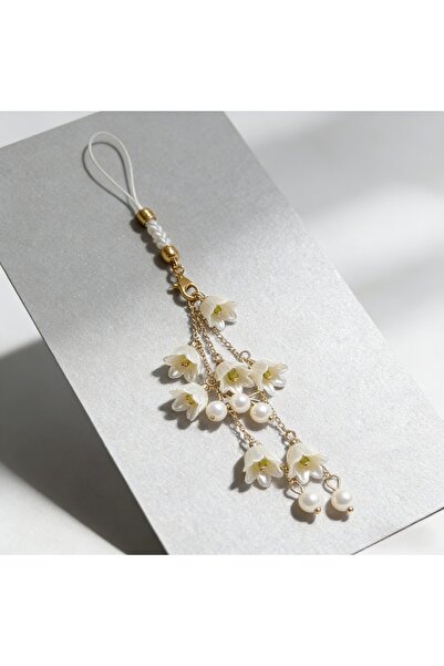 Choice Acrylic WHITE 1 x Instagram-style white lily mobile phone charm and ba...
