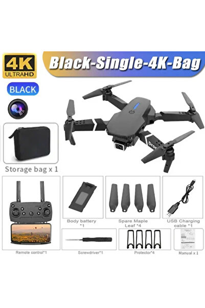 Choice4 طائرة بدون طيار E88Pro جديدة سوداء أحادية اللون بدقة 4K مع كاميرا مزد...