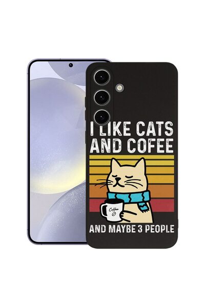 bestcase Θήκη Πρέμιουμ Σιλικόνης για Samsung Galaxy S25, Γάτες και Καφές, 193...