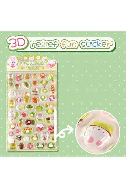 choice2 S30587-1 ملصقات يابانية ثلاثية الأبعاد بـ 6 تصاميم - تصميم كريستالي ب...