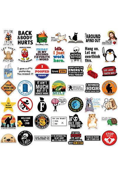 Choice 50pcs all 50Pcs Prank Meme Graffiti Vinyl Stickers Reusable Decals for...