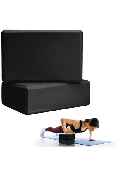 Choice Black 1-Pack High-Density Foam Yoga Blocks Set Lightweight Supportive ...