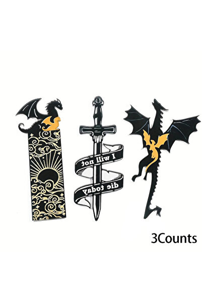 Choice3 3pcs Fourth Wing Acrylic Dragon Tassels Bookmark Magic Mysterious Anc...