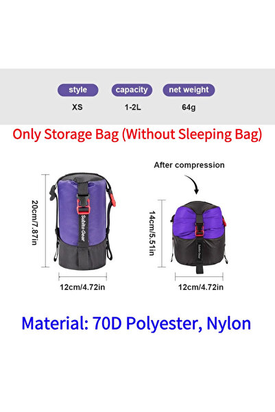 Choice7 Purple Outdoor Sleeping Bag Stuff Sack Waterproof Sleeping Bag Compre...