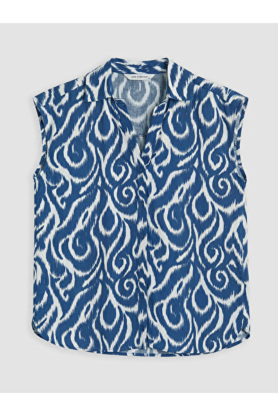 LC Waikiki Navy Blue Patterned Women's Shirt