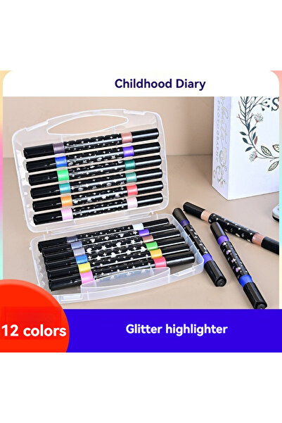 choice2 24 colors-12 pens 96/24 Colors Glitter Highlighters, Metallic Colors,...