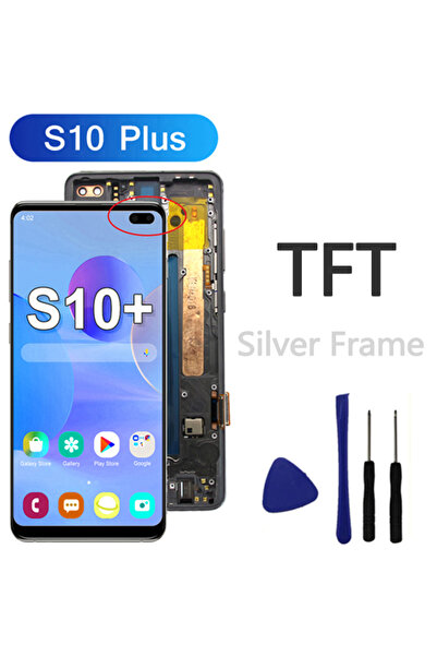 Choice3 شاشة TFT فضية اللون طراز S10P لهاتف S10 وS10 بلس، شاشة LCD تعمل باللم...