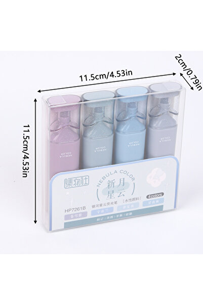 Choice 4Pcs Set 4Pcs Glitter Highlighter Pens Nebula Color Highlighters for H...