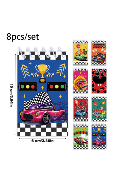 Choice 8pcs-XQ079 8pcs Racing Car Theme Mini Spiral Pocket Notebooks Memo Pad...