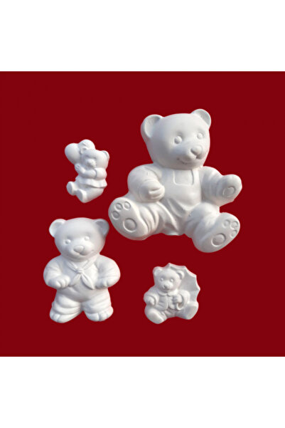 CREATIVITATEPLUS Set 4 figurine din ipsos Ursulet