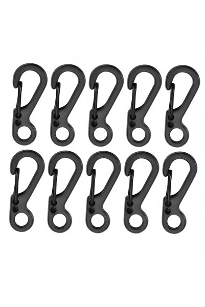 Choice1 h-Black-10 قطع مشبك كارابينر صغير من المعدن بخطافات زنبركية سريعة الت...